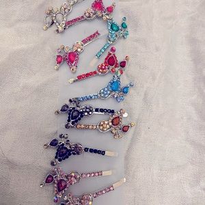 Rhinestone multicolored hair pins